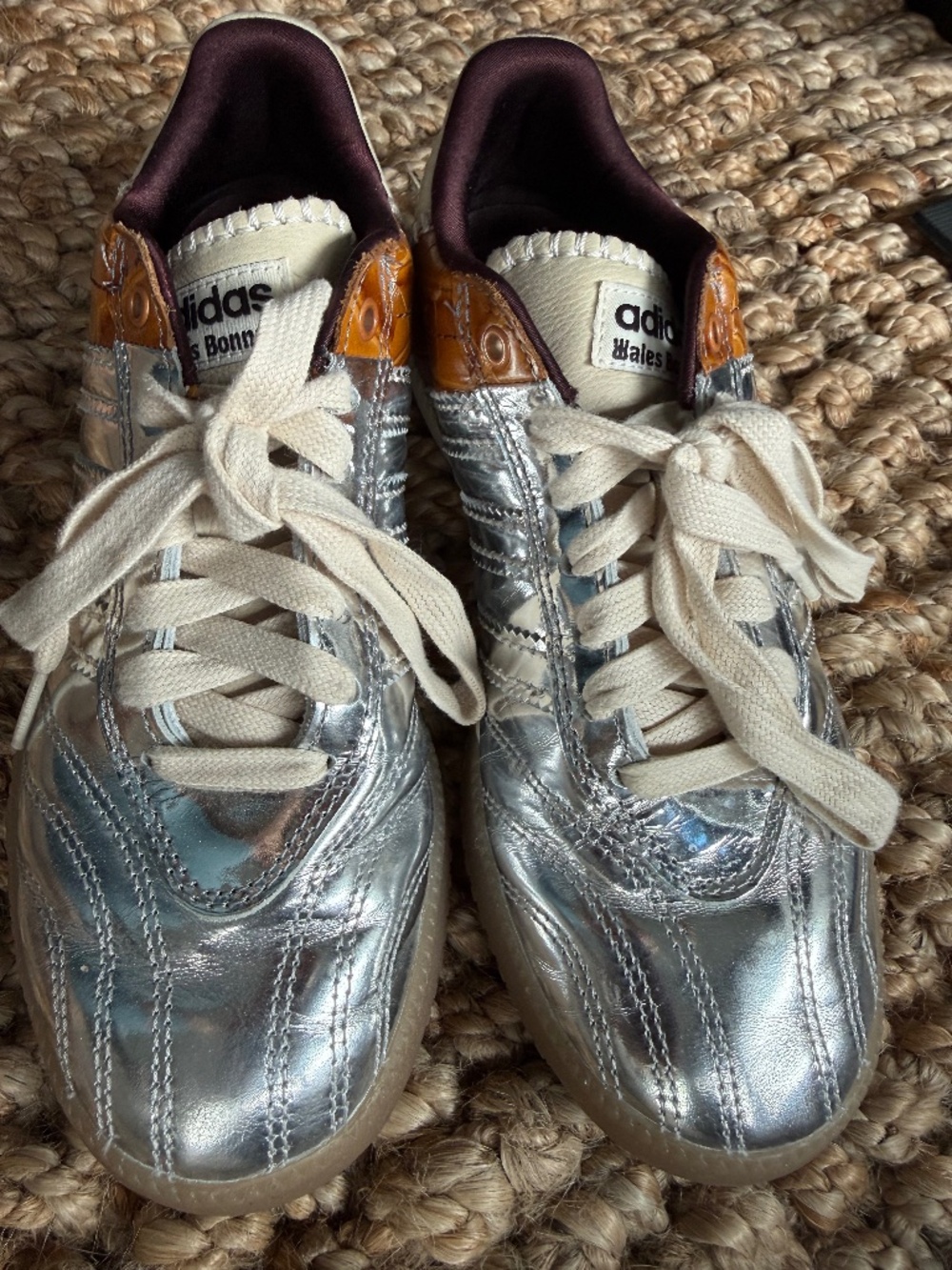 ADIDAS ORIGINALS + Wales Bonner Samba Millennium paneled croc-effect and metalli - Picture 4 of 7